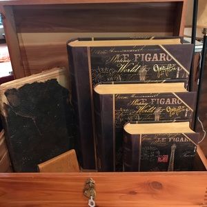 Distressed Finish Book-style Storage Boxes - Black